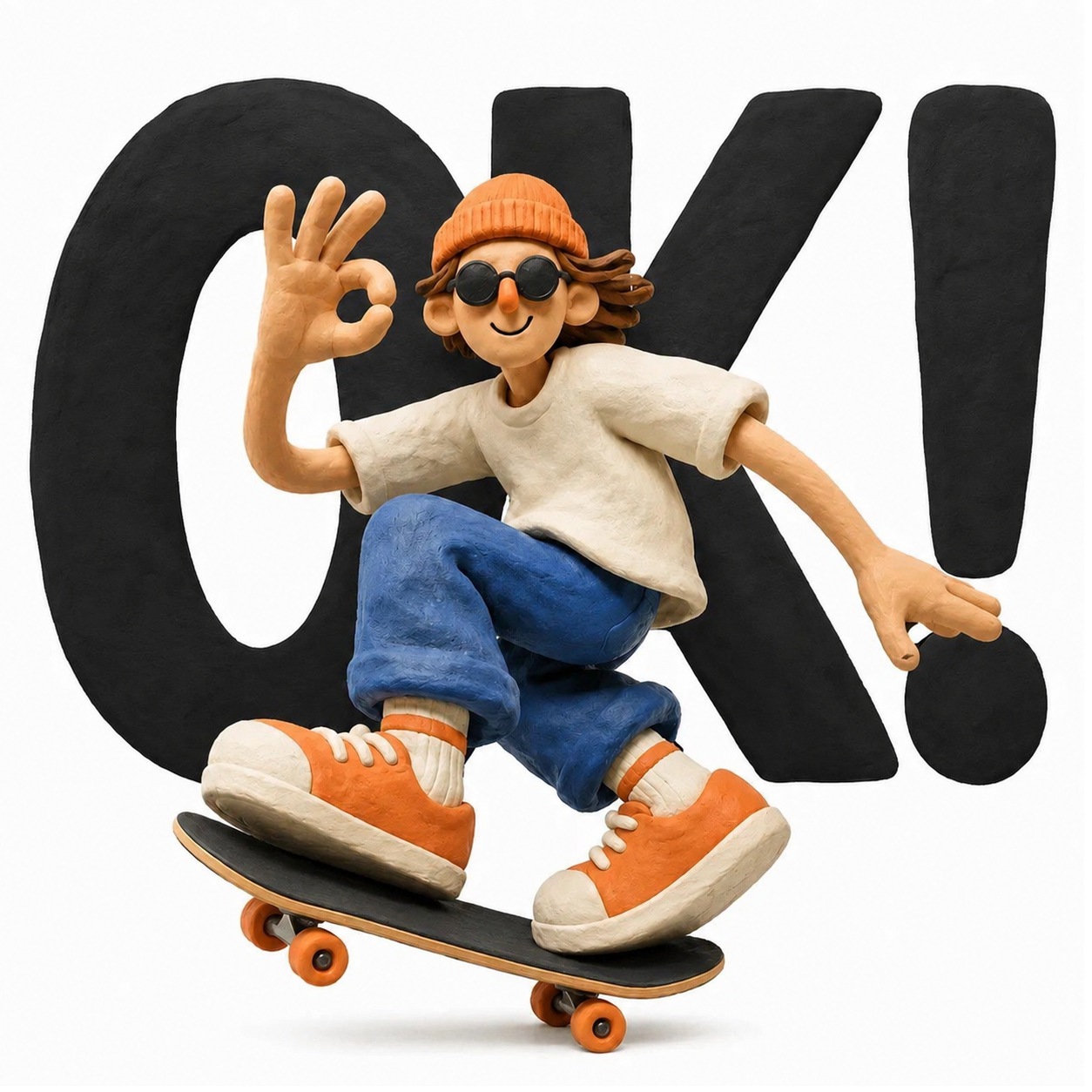 3D Clay OK Skate Character